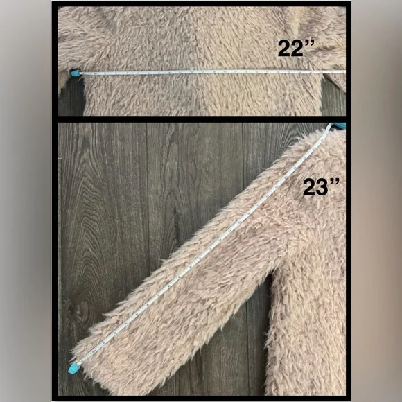 Anthropologie Pink Faux Fur Duster - Picture 5 of 6